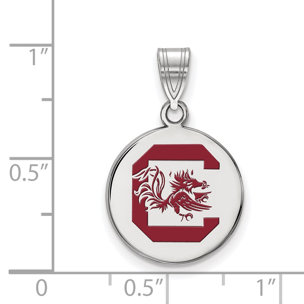 Sterlingsilber Rhodiniert Logoart University Of South Carolina Mittel Emailliert Plättchen Anhänger