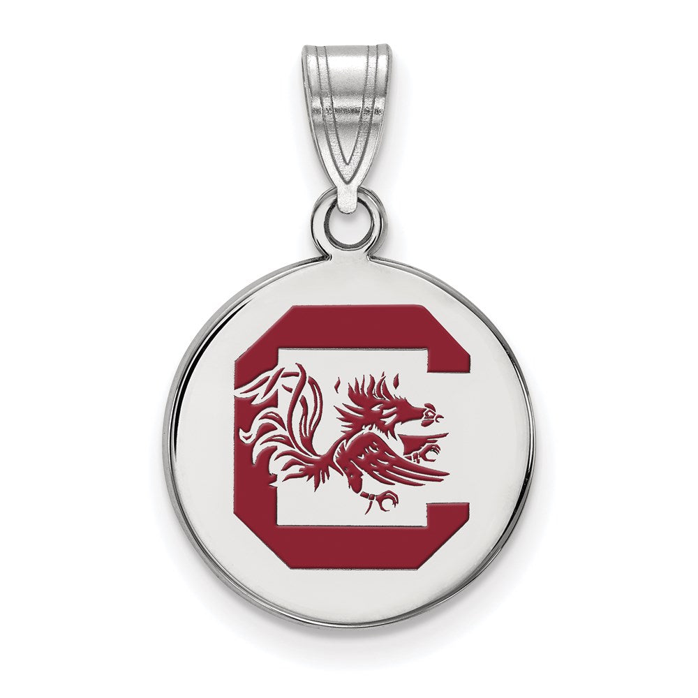 Sterlingsilber Rhodiniert Logoart University Of South Carolina Mittel Emailliert Plättchen Anhänger