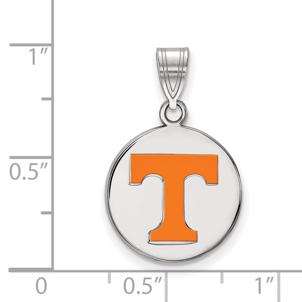 Sterlingsilber Rhodiniert Logoart University Of Tennessee Buchstabe T Mittel Emailliert Plättchen Anhänger