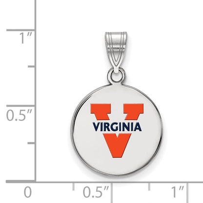 Sterlingsilber Rhodiniert Logoart University Of Virginia Mittel Emailliert Plättchen Anhänger