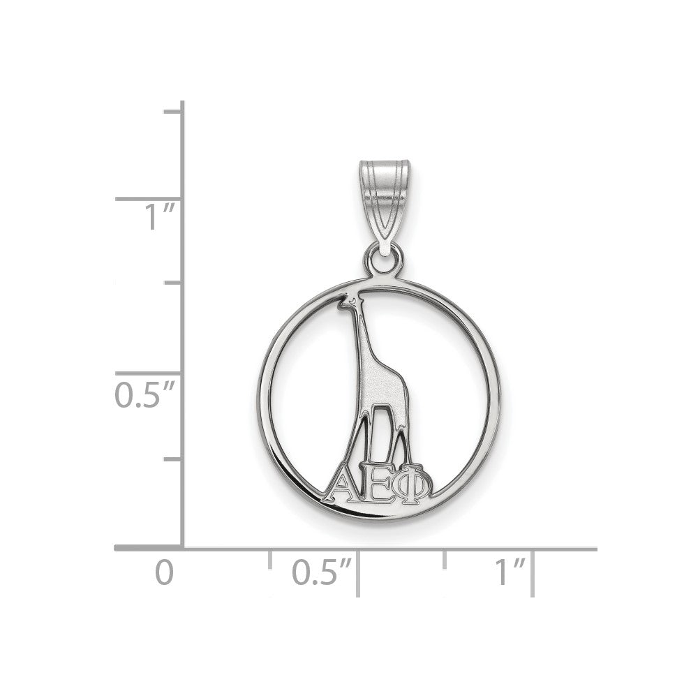 Sterlingsilber Rhodiniert Logoart Alpha Epsilon Phi Sorority Symbol Klein Kreis Anhänger