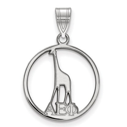 Sterlingsilber Rhodiniert Logoart Alpha Epsilon Phi Sorority Symbol Klein Kreis Anhänger