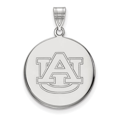 14K Weißgold Logoart Auburn University Groß Plättchen Anhänger