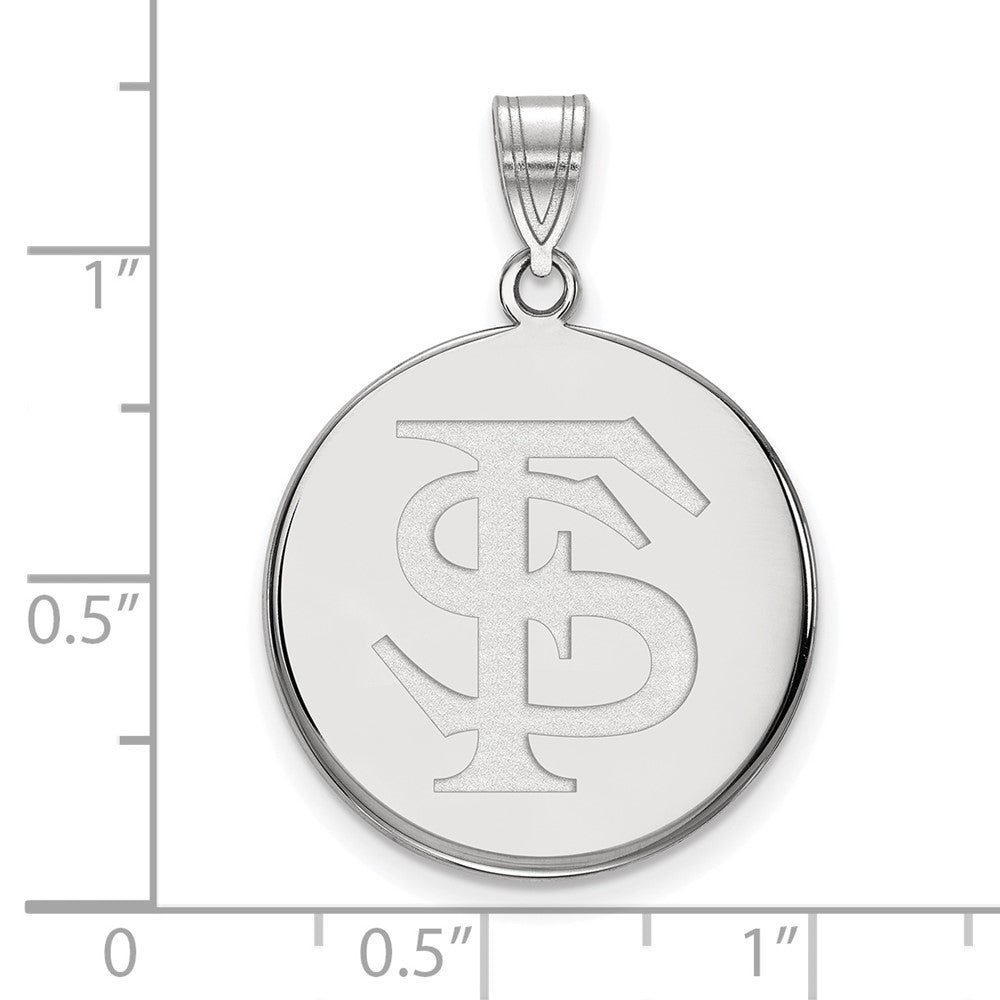 Sterlingsilber Rhodiniert Logoart Florida State University F S Groß Plättchen Anhänger
