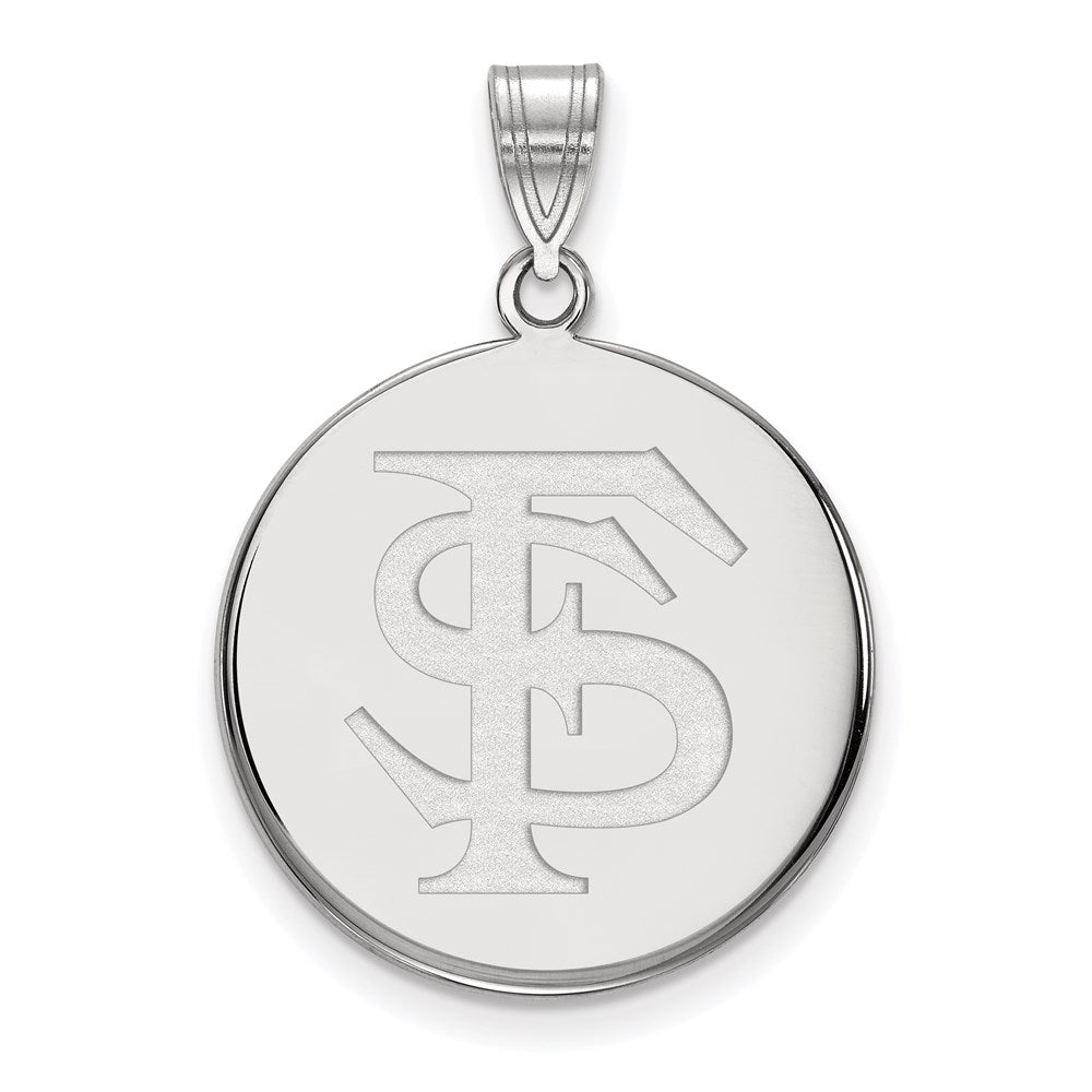 Sterlingsilber Rhodiniert Logoart Florida State University F S Groß Plättchen Anhänger