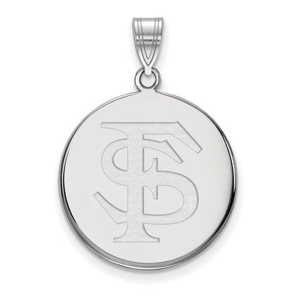 Sterlingsilber Rhodiniert Logoart Florida State University F S Groß Plättchen Anhänger