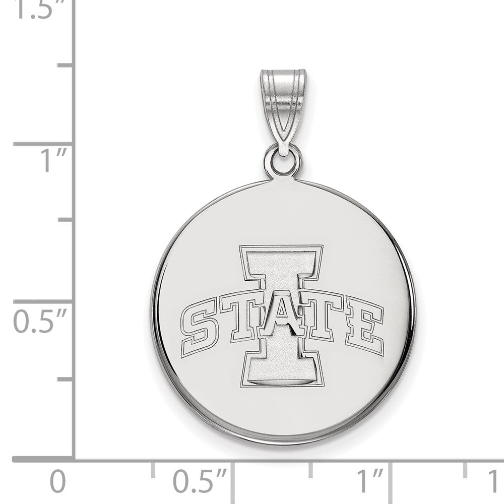 Sterlingsilber Rhodiniert Logoart Iowa State University Groß Plättchen Anhänger