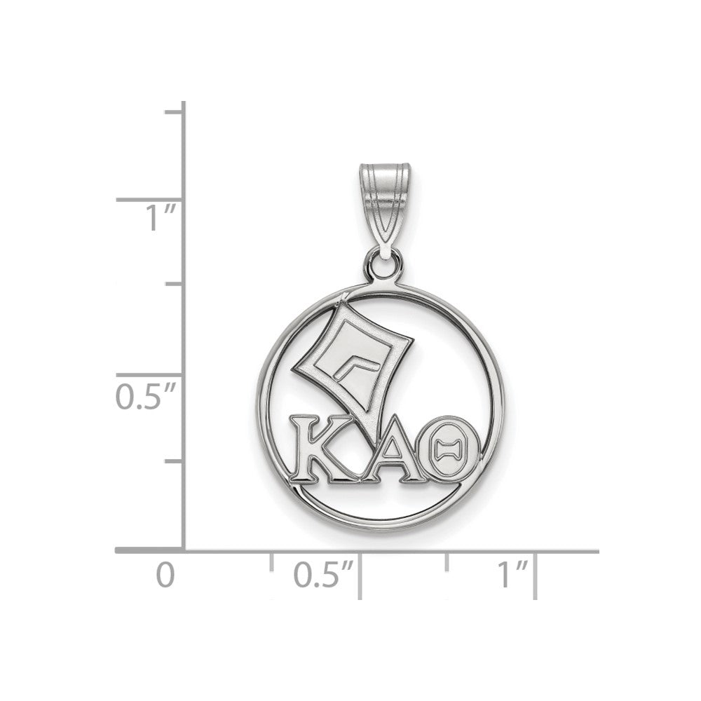 Sterlingsilber Rhodiniert Logoart Kappa Alpha Theta Sorority Symbol Mittel Kreis Anhänger