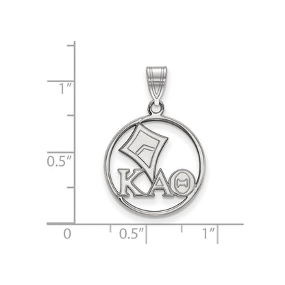 Sterlingsilber Rhodiniert Logoart Kappa Alpha Theta Sorority Symbol Mittel Kreis Anhänger