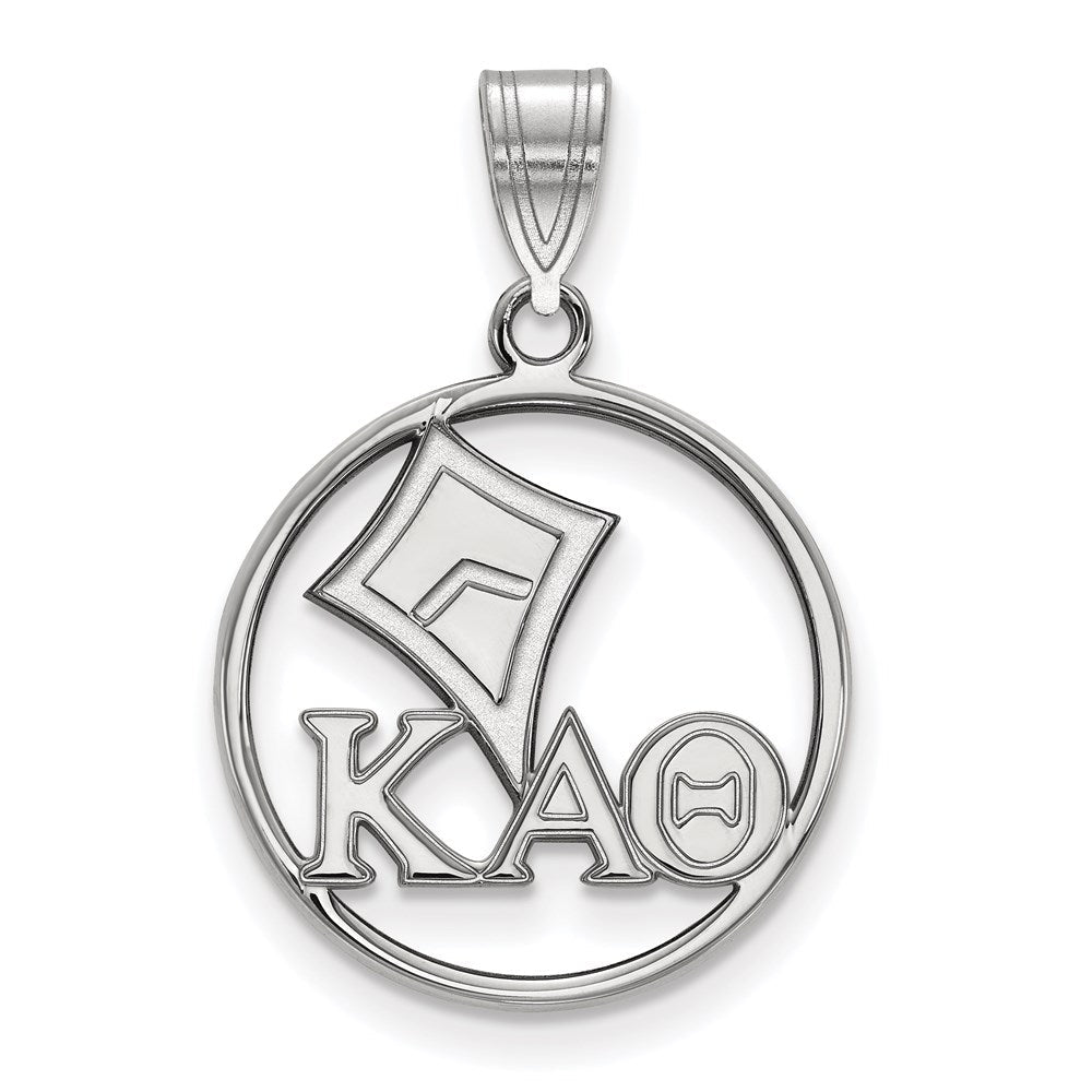 Sterlingsilber Rhodiniert Logoart Kappa Alpha Theta Sorority Symbol Mittel Kreis Anhänger