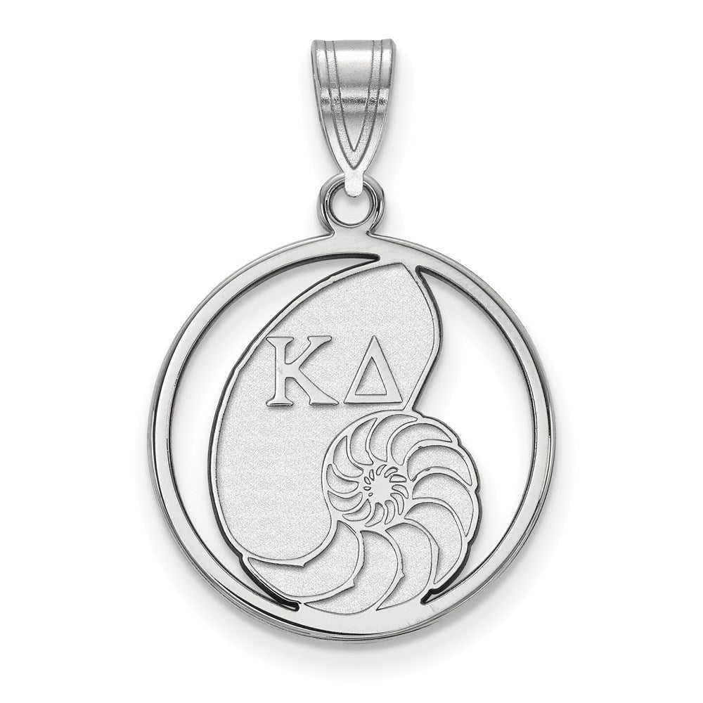 Sterlingsilber Rhodiniert Logoart Kappa Delta Sorority Symbol Mittel Kreis Anhänger