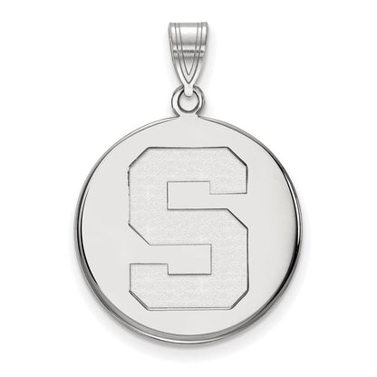 Sterlingsilber Rhodiniert Logoart Michigan State University Buchstabe S Groß Plättchen Anhänger