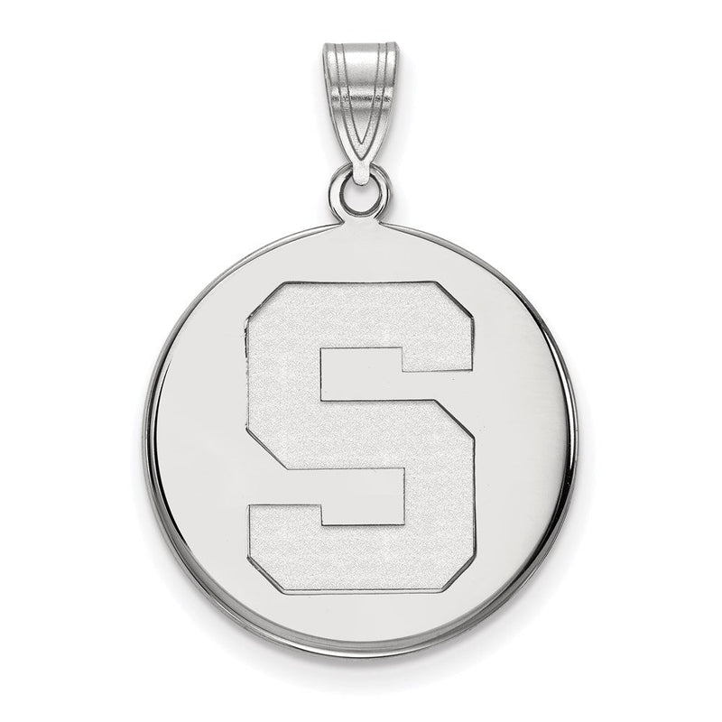 Sterlingsilber Rhodiniert Logoart Michigan State University Buchstabe S Groß Plättchen Anhänger