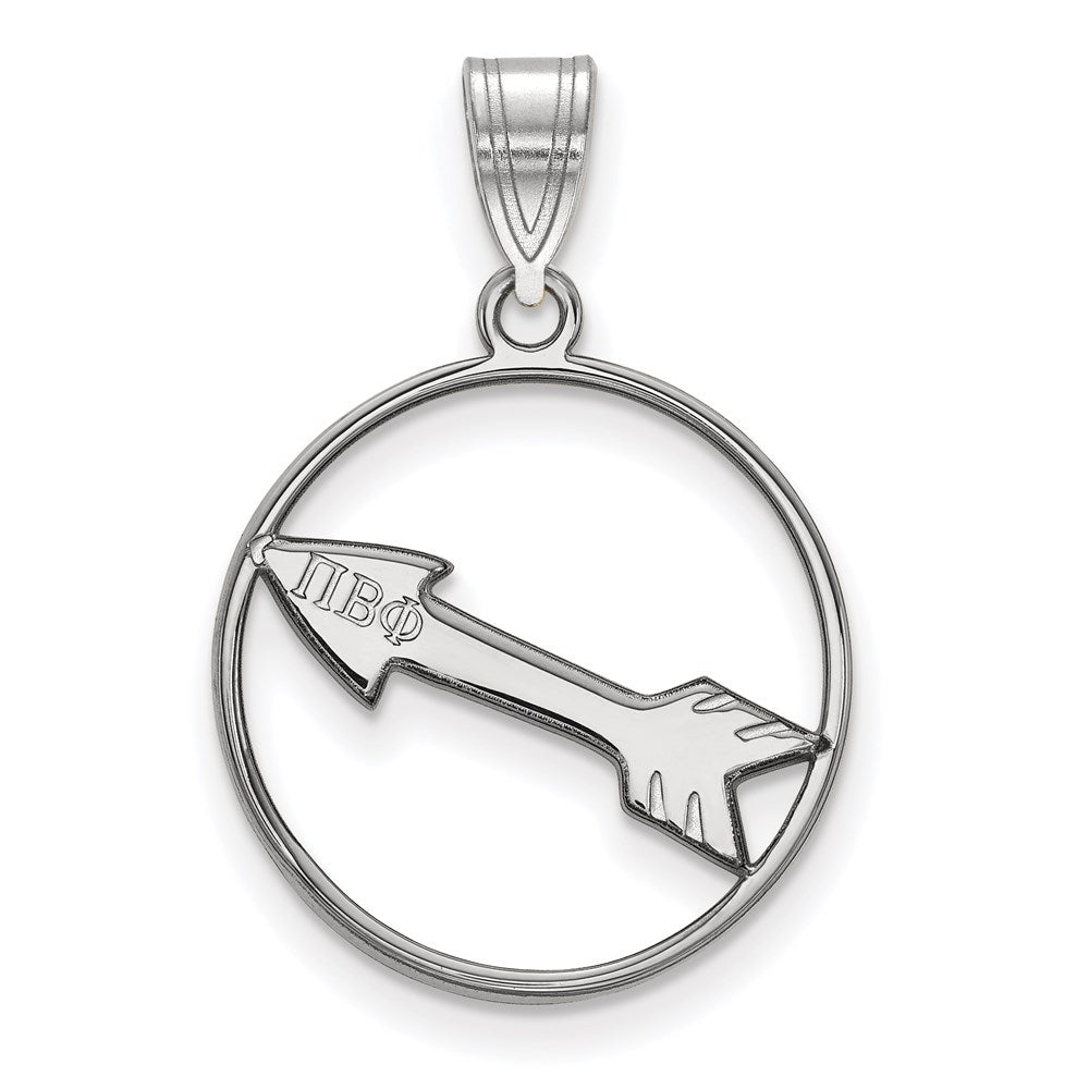 Sterlingsilber Rhodiniert Logoart Pi Beta Phi Sorority Symbol Mittel Kreis Anhänger