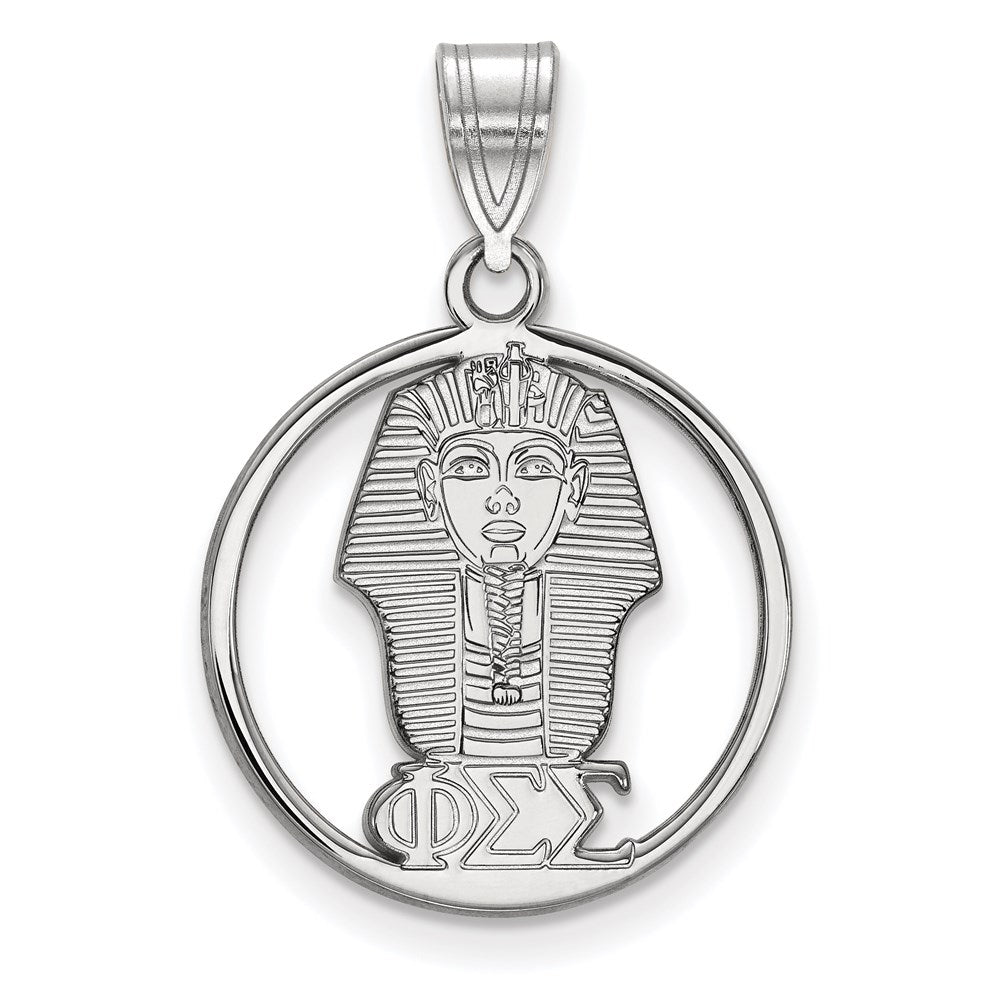Sterlingsilber Rhodiniert Logoart Phi Sigma Sorority Symbol Mittel Kreis Anhänger