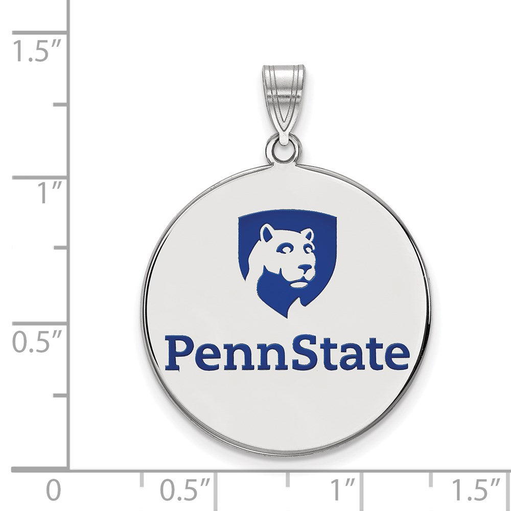 Sterlingsilber Rhodiniert Logoart Penn State University Extra Groß Emailliert Plättchen Anhänger