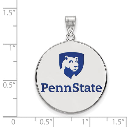 Sterlingsilber Rhodiniert Logoart Penn State University Extra Groß Emailliert Plättchen Anhänger