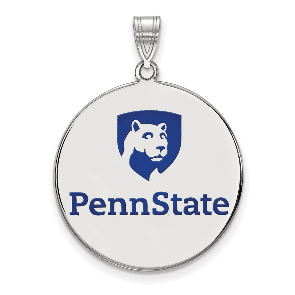 Sterlingsilber Rhodiniert Logoart Penn State University Extra Groß Emailliert Plättchen Anhänger