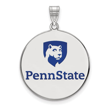 Sterlingsilber Rhodiniert Logoart Penn State University Extra Groß Emailliert Plättchen Anhänger