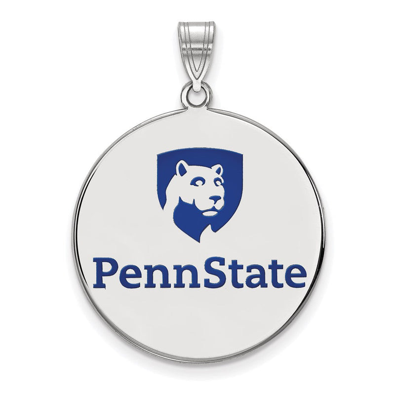 Sterlingsilber Rhodiniert Logoart Penn State University Extra Groß Emailliert Plättchen Anhänger