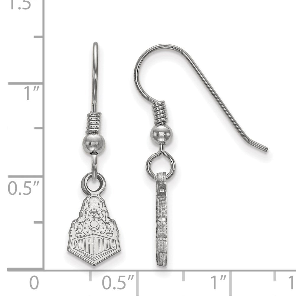 Sterlingsilber Rhodiniert Logoart Purdue University Boilermakers Zug Logo Extra Klein Hängend Draht Ohrringe
