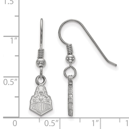 Sterlingsilber Rhodiniert Logoart Purdue University Boilermakers Zug Logo Extra Klein Hängend Draht Ohrringe