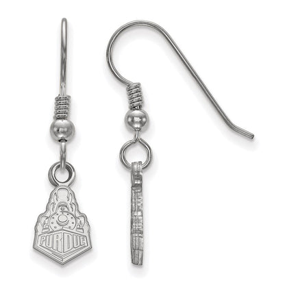 Sterlingsilber Rhodiniert Logoart Purdue University Boilermakers Zug Logo Extra Klein Hängend Draht Ohrringe