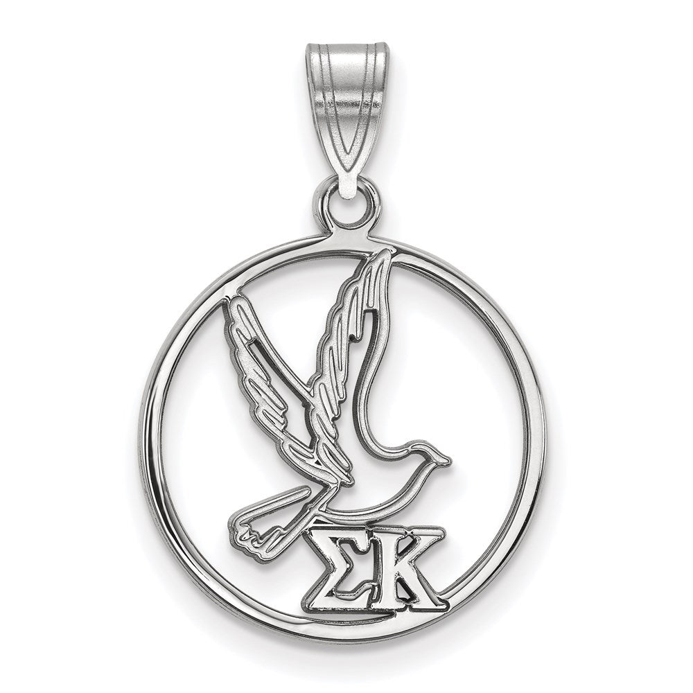 Sterlingsilber Rhodiniert Logoart Sigma Kappa Sorority Symbol Mittel Kreis Anhänger