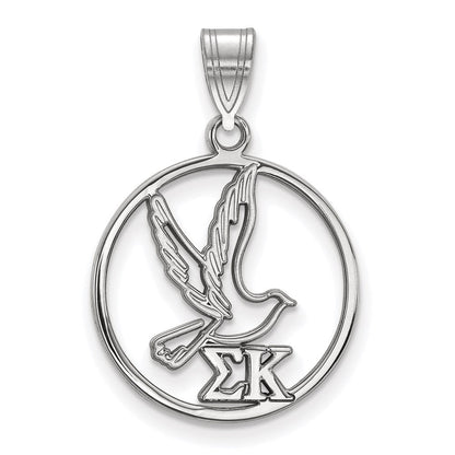 Sterlingsilber Rhodiniert Logoart Sigma Kappa Sorority Symbol Mittel Kreis Anhänger