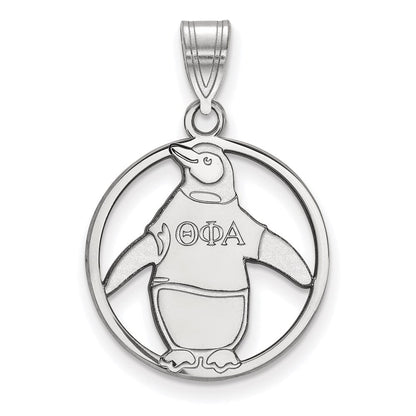 Sterlingsilber Rhodiniert Logoart Theta Phi Alpha Sorority Symbol Mittel Kreis Anhänger