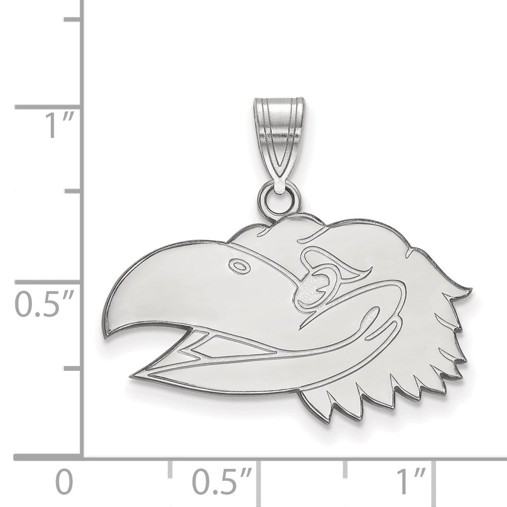 10K Weißgold Logoart University Of Kansas Jayhawk Mittel Anhänger