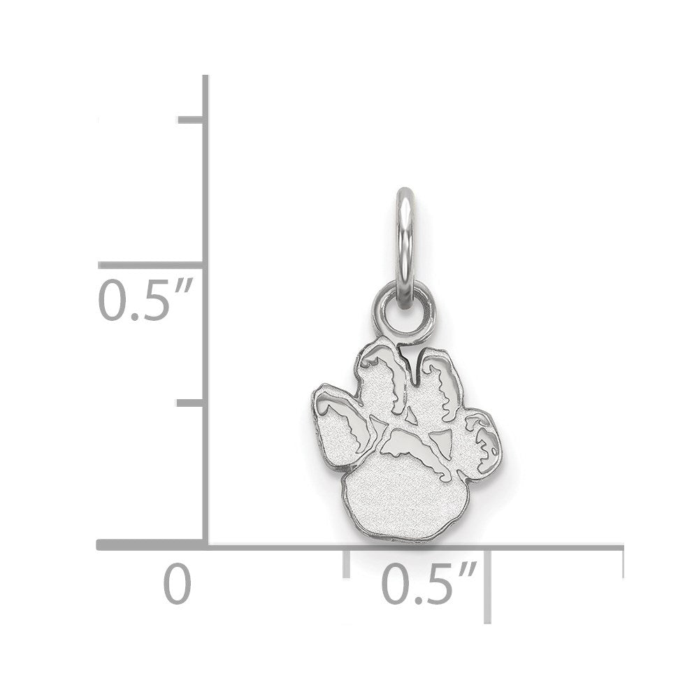 Sterlingsilber Rhodiniert Logoart University Of Pittsburgh Panther Paw Extra Klein Anhänger
