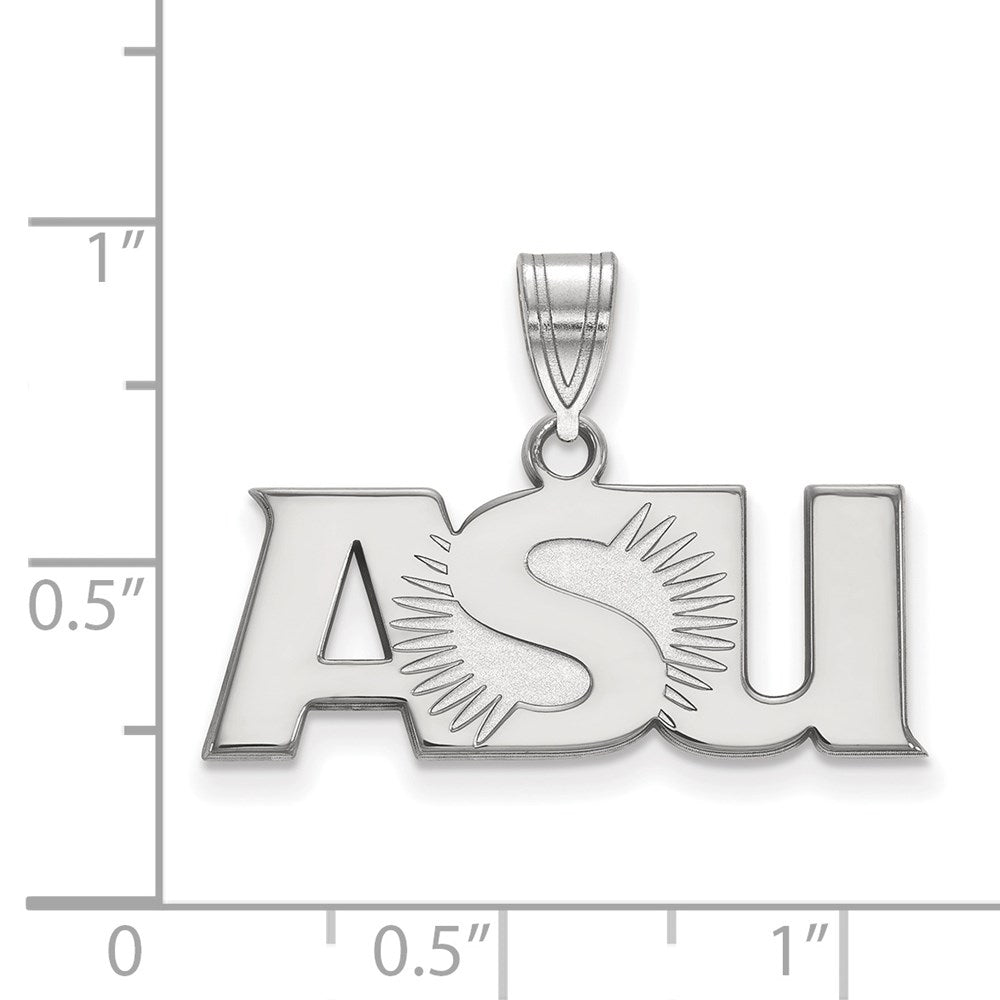 14K Weißgold Logoart Arizona State University A S U Groß Anhänger