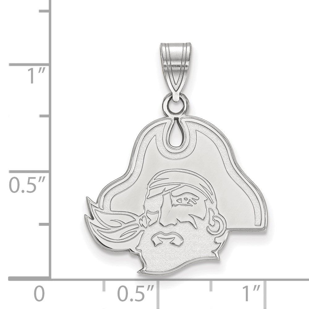 10K Weißgold Logoart Ost Carolina University Pirat Groß Anhänger