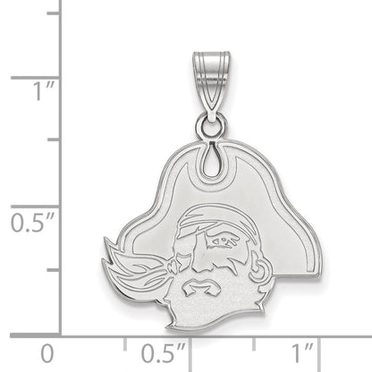 10K Weißgold Logoart Ost Carolina University Pirat Groß Anhänger