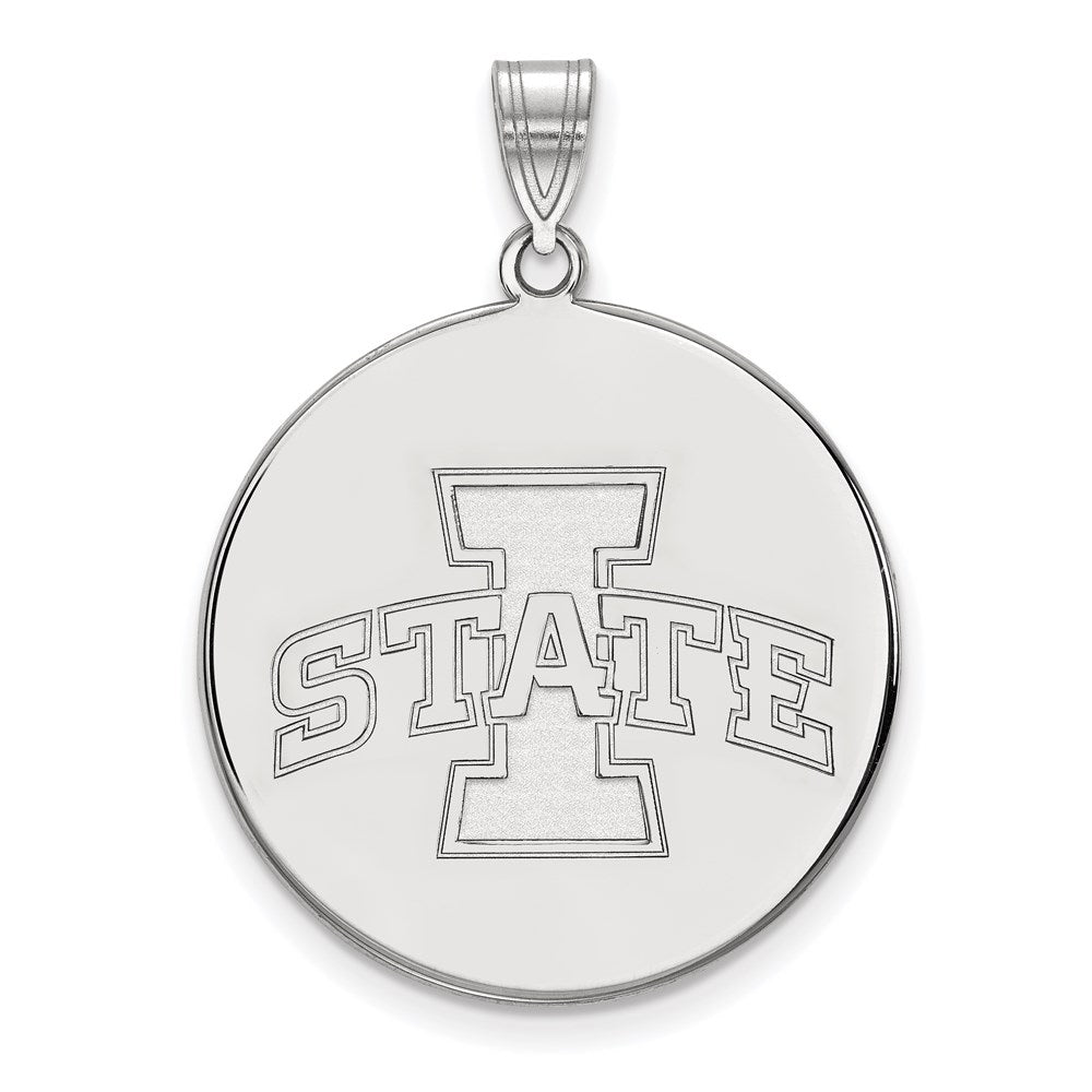 10K Weißgold Logoart Iowa State University Extra Groß Plättchen Anhänger
