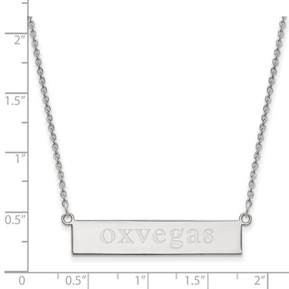 Sterlingsilber Rhodiniert Logoart Miami University Ohio Klein Stab 18 Zoll Halskette