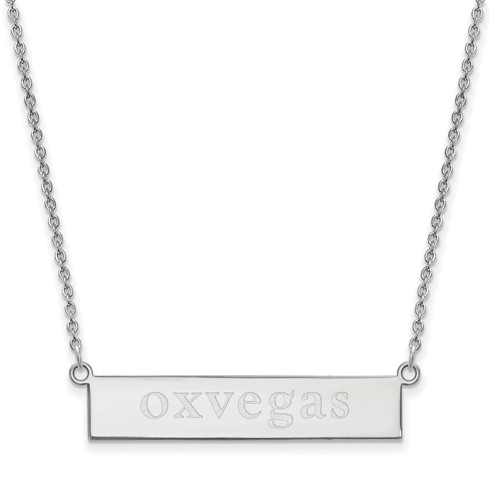 Sterlingsilber Rhodiniert Logoart Miami University Ohio Klein Stab 18 Zoll Halskette