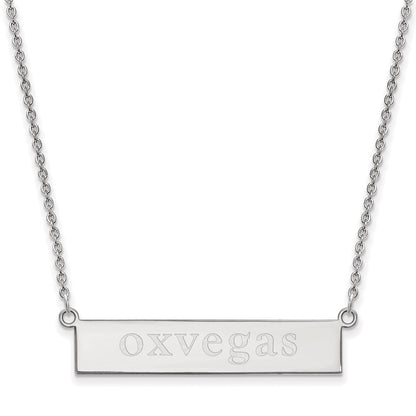 Sterlingsilber Rhodiniert Logoart Miami University Ohio Klein Stab 18 Zoll Halskette