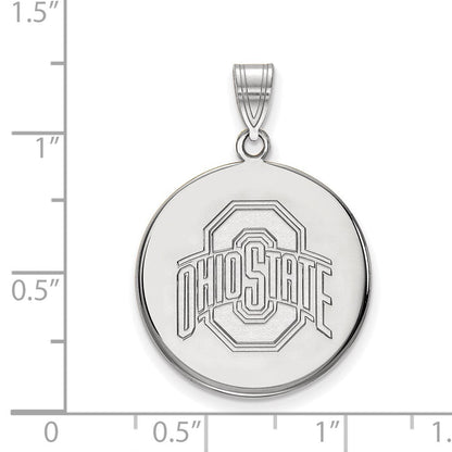 Sterlingsilber Rhodiniert Logoart The Ohio State University Groß Plättchen Anhänger