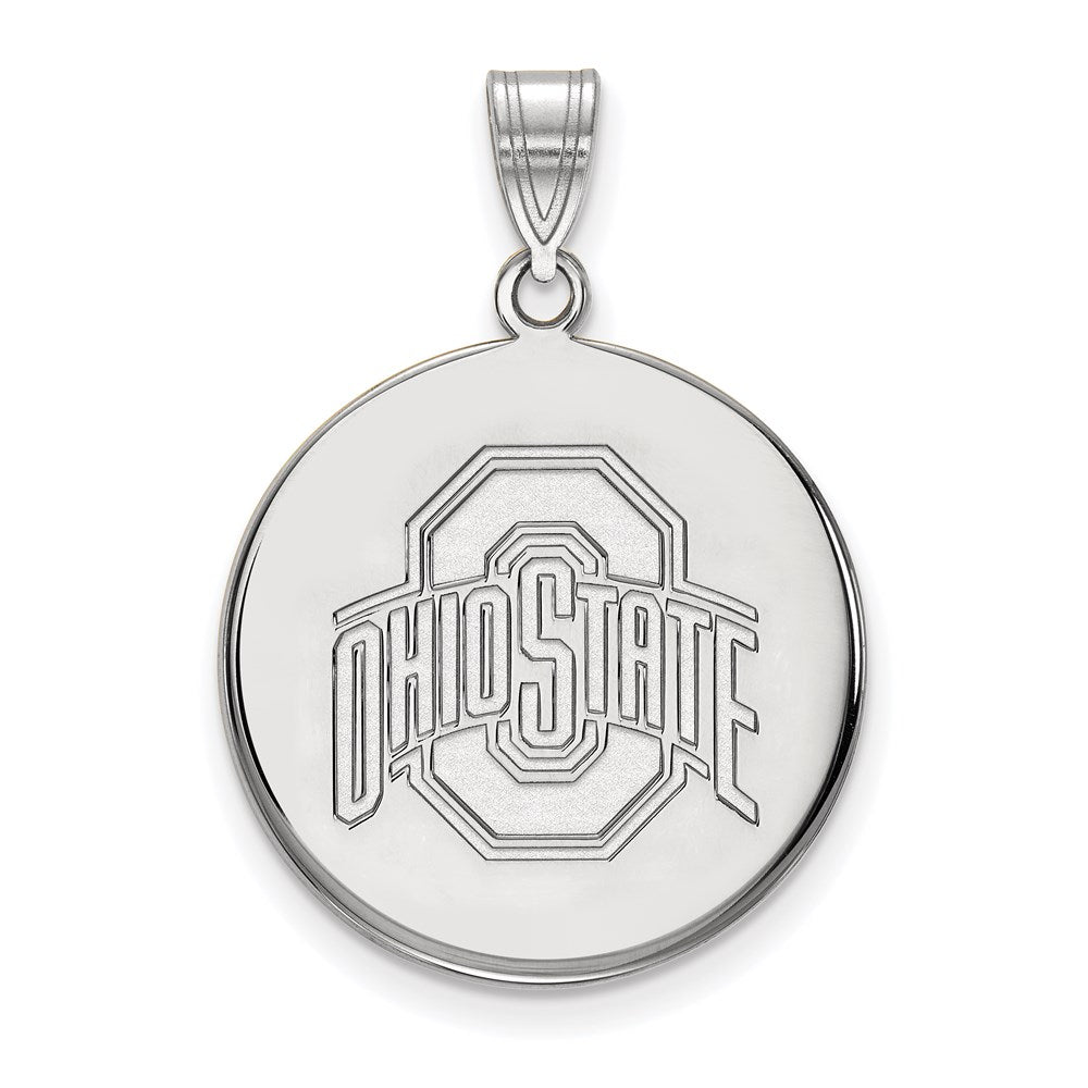 Sterlingsilber Rhodiniert Logoart The Ohio State University Groß Plättchen Anhänger