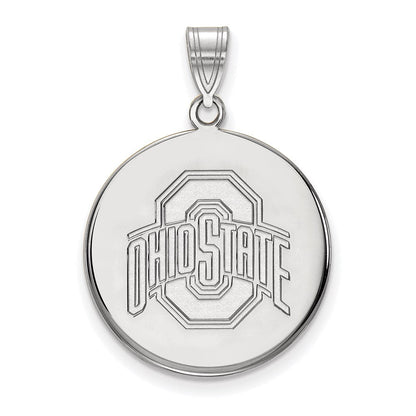Sterlingsilber Rhodiniert Logoart The Ohio State University Groß Plättchen Anhänger