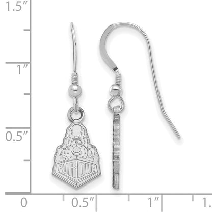Sterlingsilber Rhodiniert Logoart Purdue University Boilermakers Zug Logo Klein Hängend Draht Ohrringe