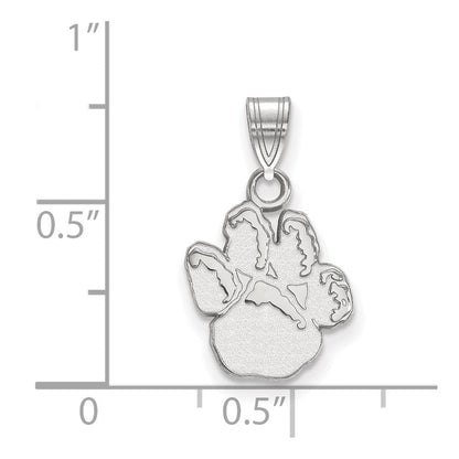 Sterlingsilber Rhodiniert Logoart University Of Pittsburgh Panther Paw Klein Anhänger