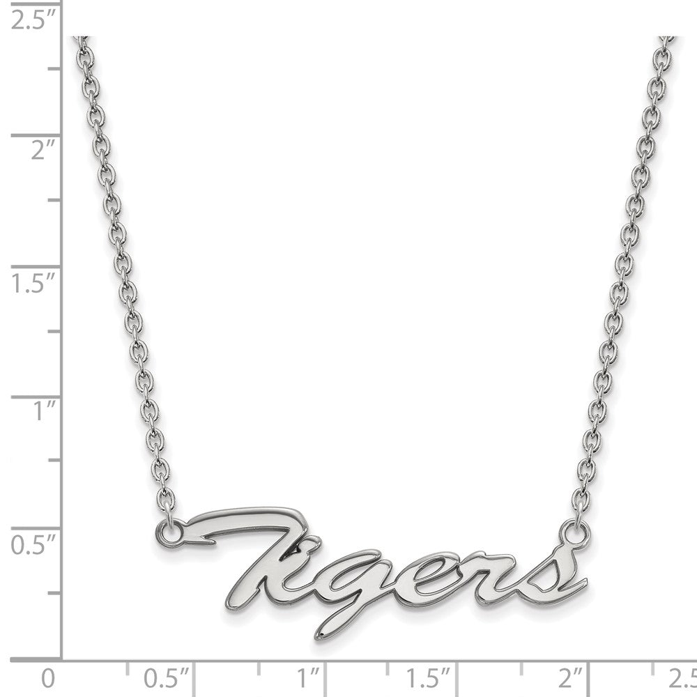 Sterlingsilber Rhodiniert Logoart Clemson University Tigers Groß Schreibschrift 18 Zoll Halskette