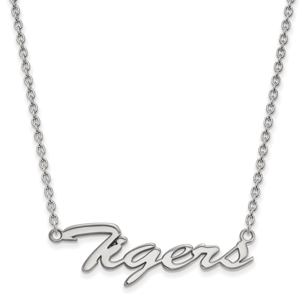 Sterlingsilber Rhodiniert Logoart Clemson University Tigers Groß Schreibschrift 18 Zoll Halskette