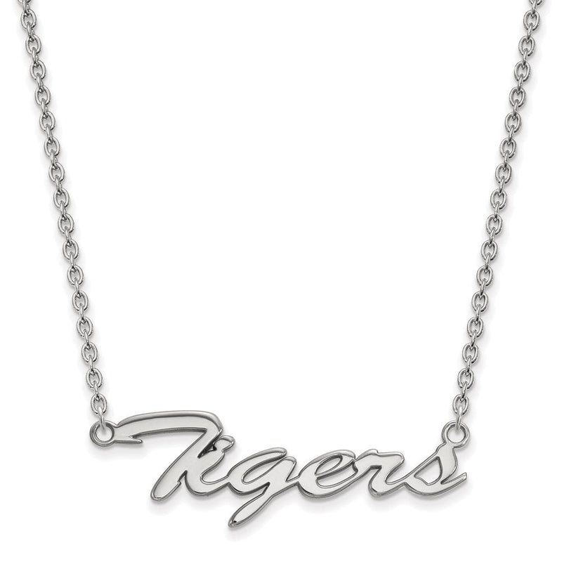 Sterlingsilber Rhodiniert Logoart Clemson University Tigers Groß Schreibschrift 18 Zoll Halskette