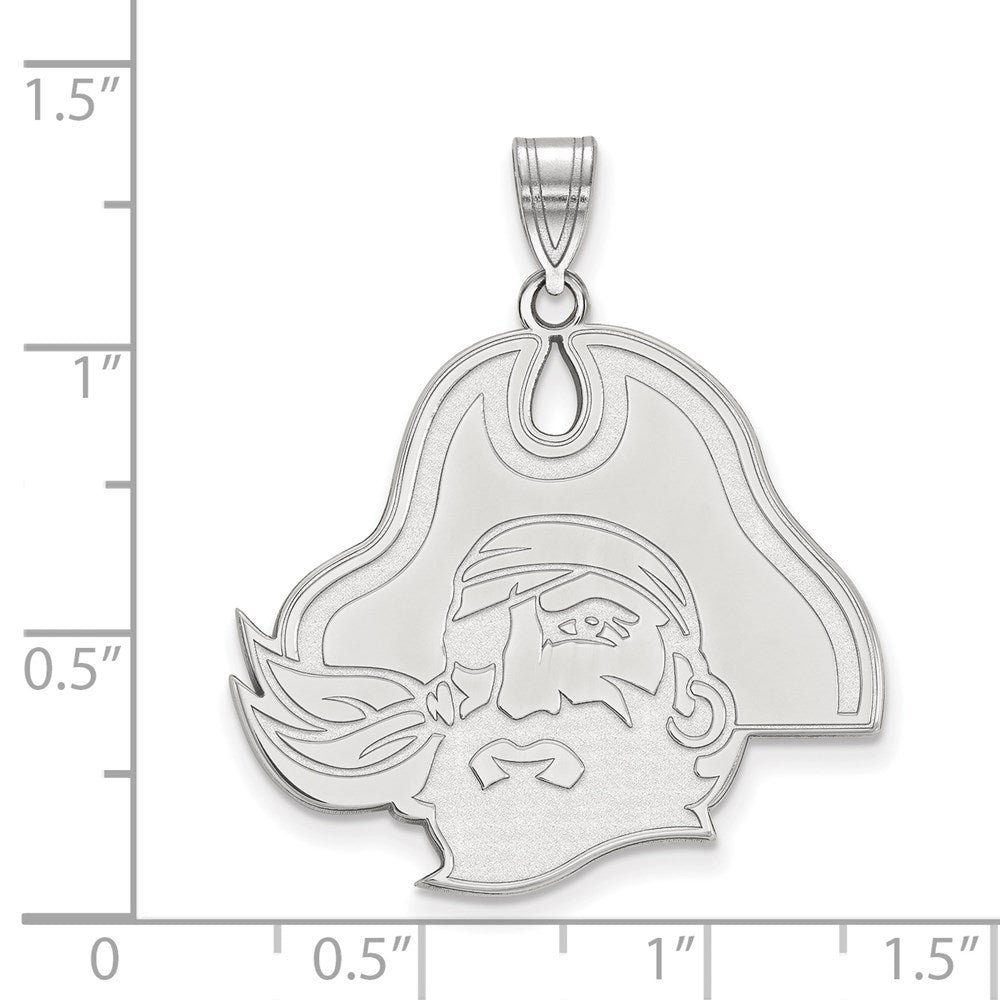 Sterlingsilber Rhodiniert Logoart Ost Carolina University Pirat Extra Groß Anhänger