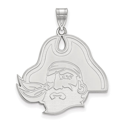 Sterlingsilber Rhodiniert Logoart Ost Carolina University Pirat Extra Groß Anhänger