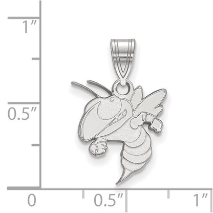 Sterlingsilber Rhodiniert Logoart Georgia Institut Of Technologie Gelb Jacke Mittel Anhänger